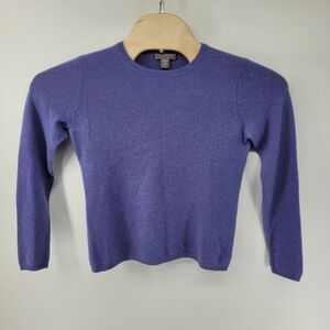 Charter Club Cashmere Sweater Womens Small Purple 2-Ply 100% Cashmere Crewneck
